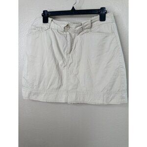 St‎ Johns Bay Womens Tan Skort 14 button zipper cotton mini